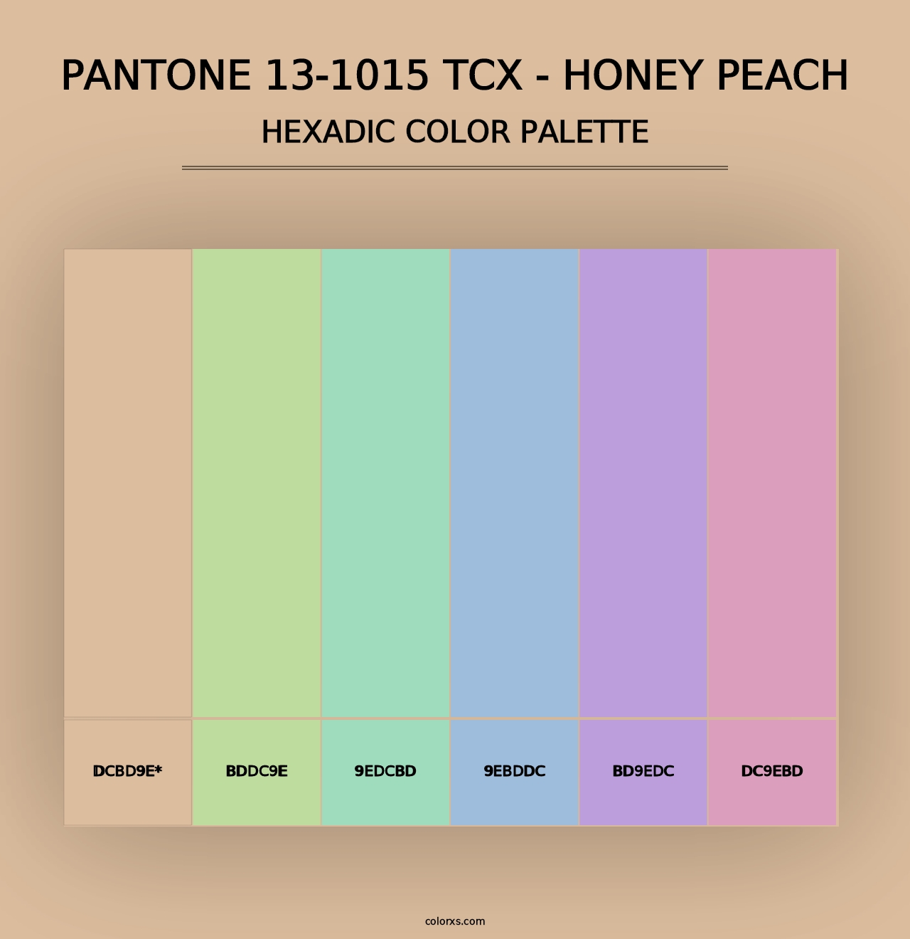 PANTONE 13-1015 TCX - Honey Peach - Hexadic Color Palette