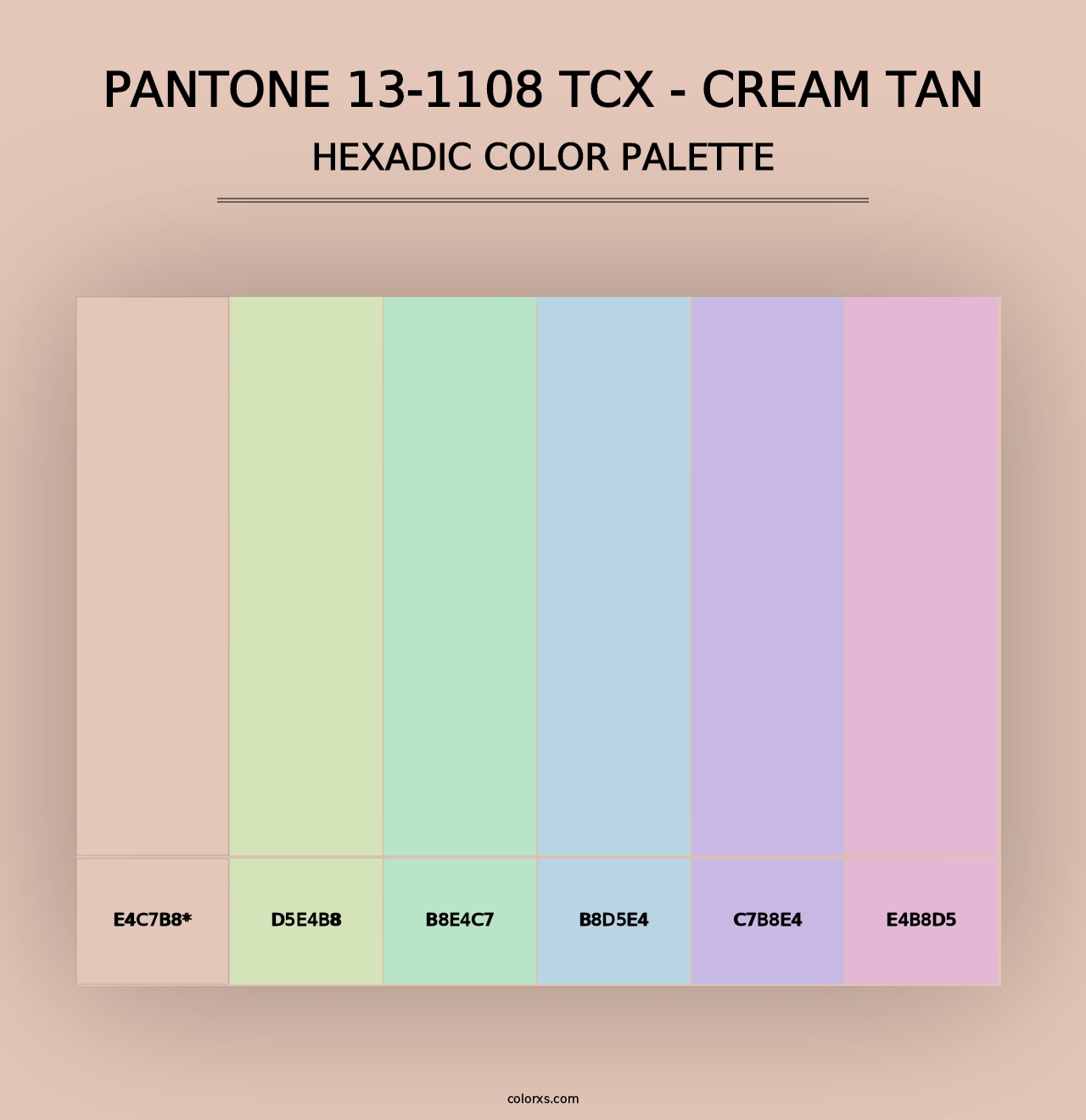 PANTONE 13-1108 TCX - Cream Tan - Hexadic Color Palette