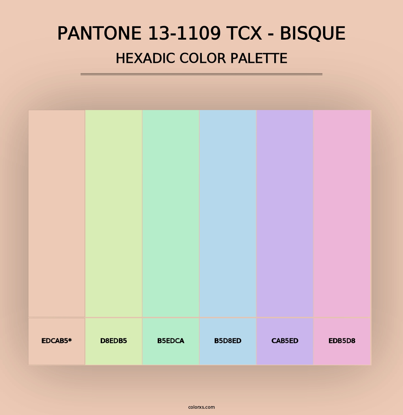 PANTONE 13-1109 TCX - Bisque - Hexadic Color Palette