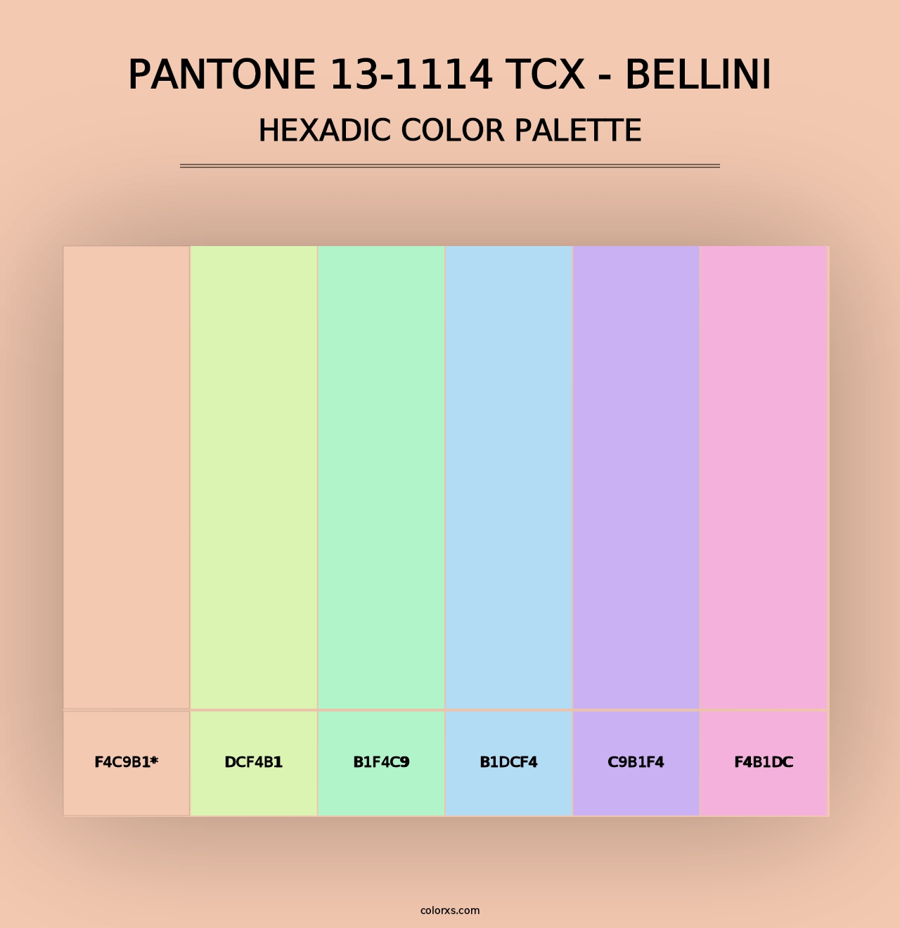 PANTONE 13-1114 TCX - Bellini - Hexadic Color Palette