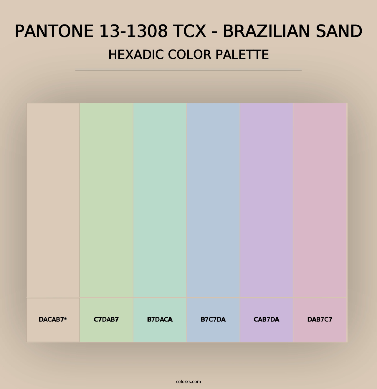 PANTONE 13-1308 TCX - Brazilian Sand - Hexadic Color Palette