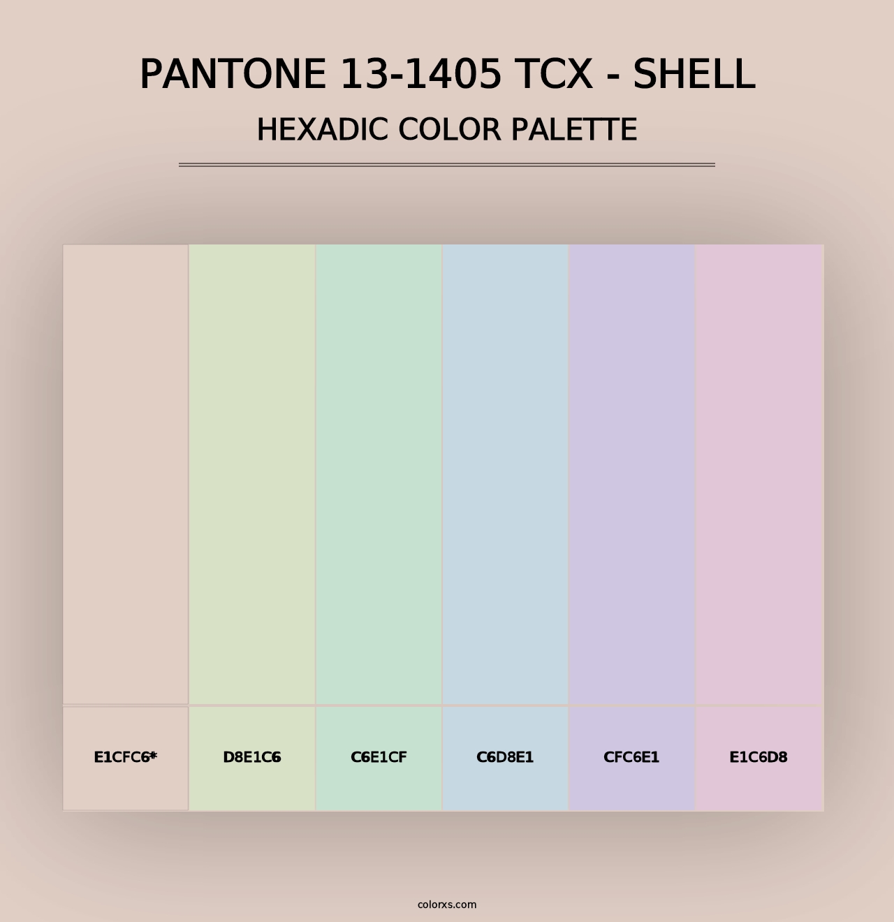 PANTONE 13-1405 TCX - Shell - Hexadic Color Palette