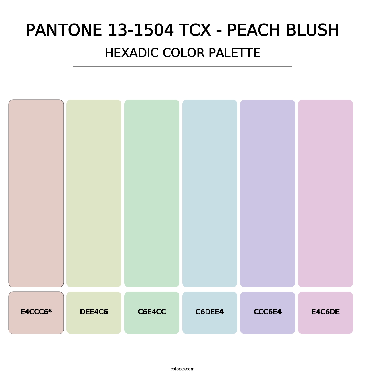 PANTONE 13-1504 TCX - Peach Blush - Hexadic Color Palette