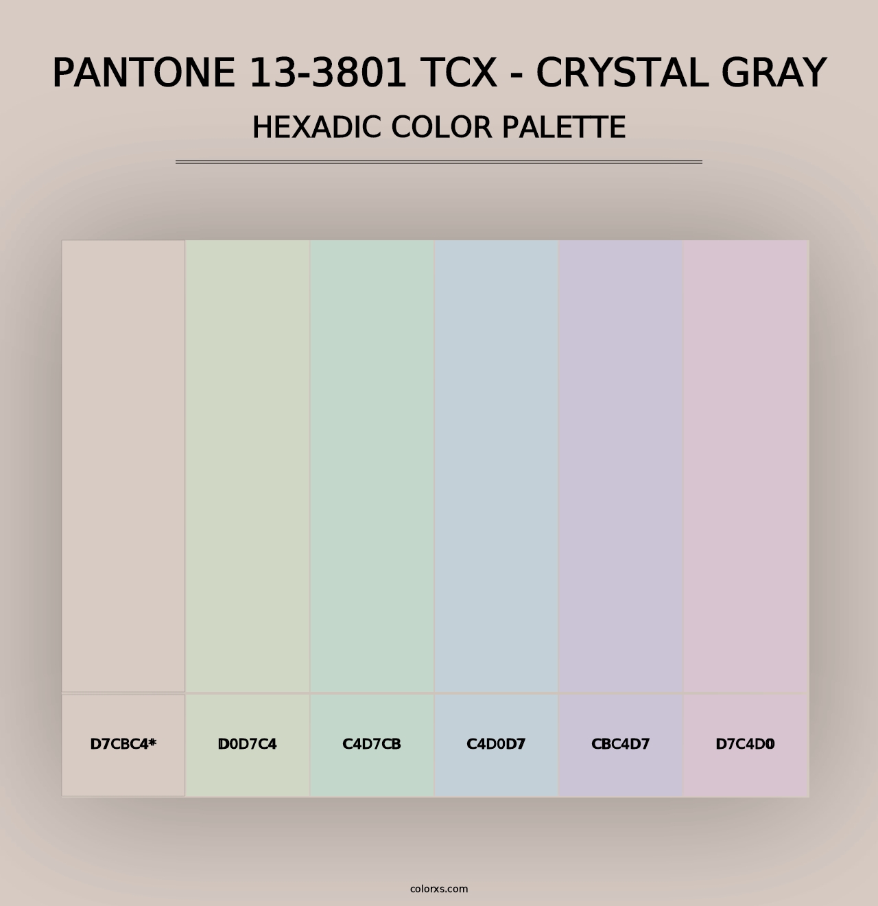 PANTONE 13-3801 TCX - Crystal Gray - Hexadic Color Palette