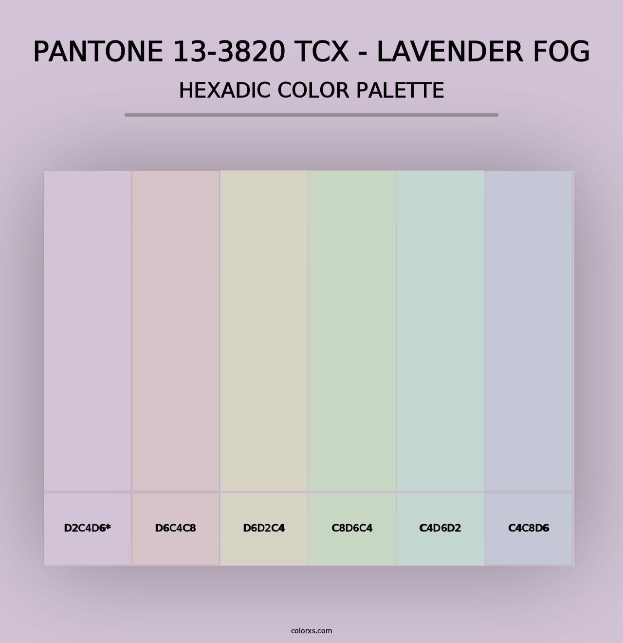 PANTONE 13-3820 TCX - Lavender Fog - Hexadic Color Palette