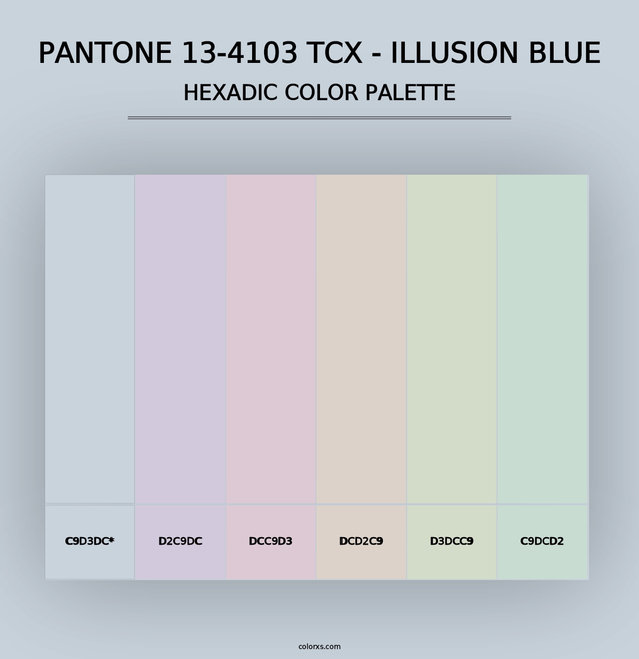 PANTONE 13-4103 TCX - Illusion Blue - Hexadic Color Palette