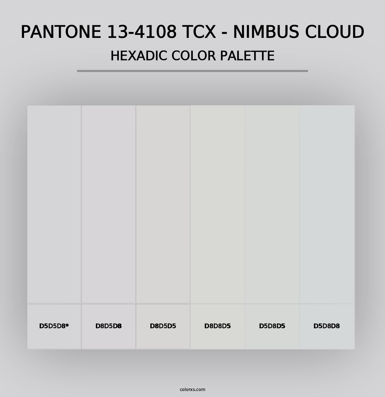 PANTONE 13-4108 TCX - Nimbus Cloud - Hexadic Color Palette