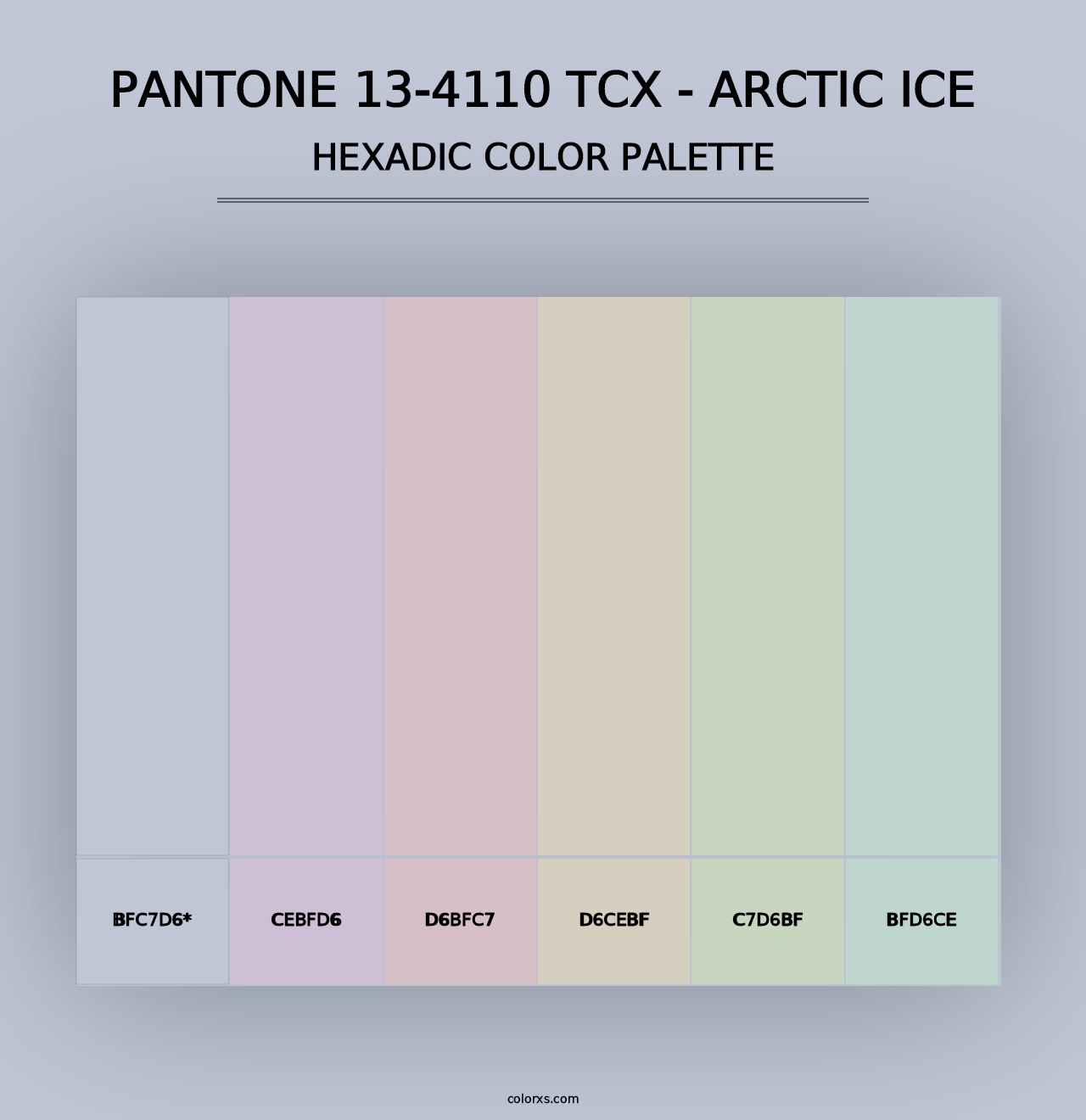 PANTONE 13-4110 TCX - Arctic Ice - Hexadic Color Palette