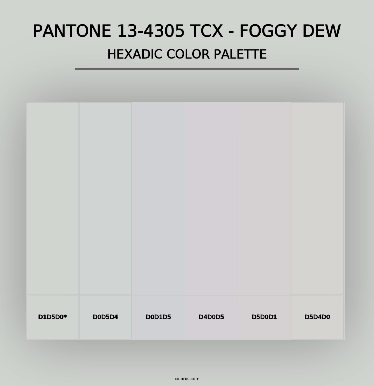 PANTONE 13-4305 TCX - Foggy Dew - Hexadic Color Palette