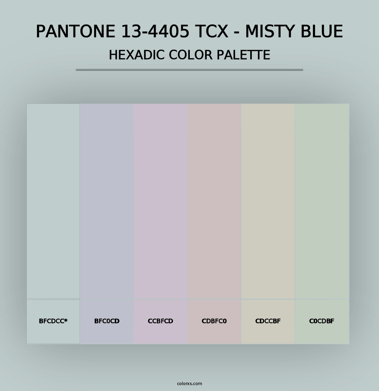 PANTONE 13-4405 TCX - Misty Blue - Hexadic Color Palette