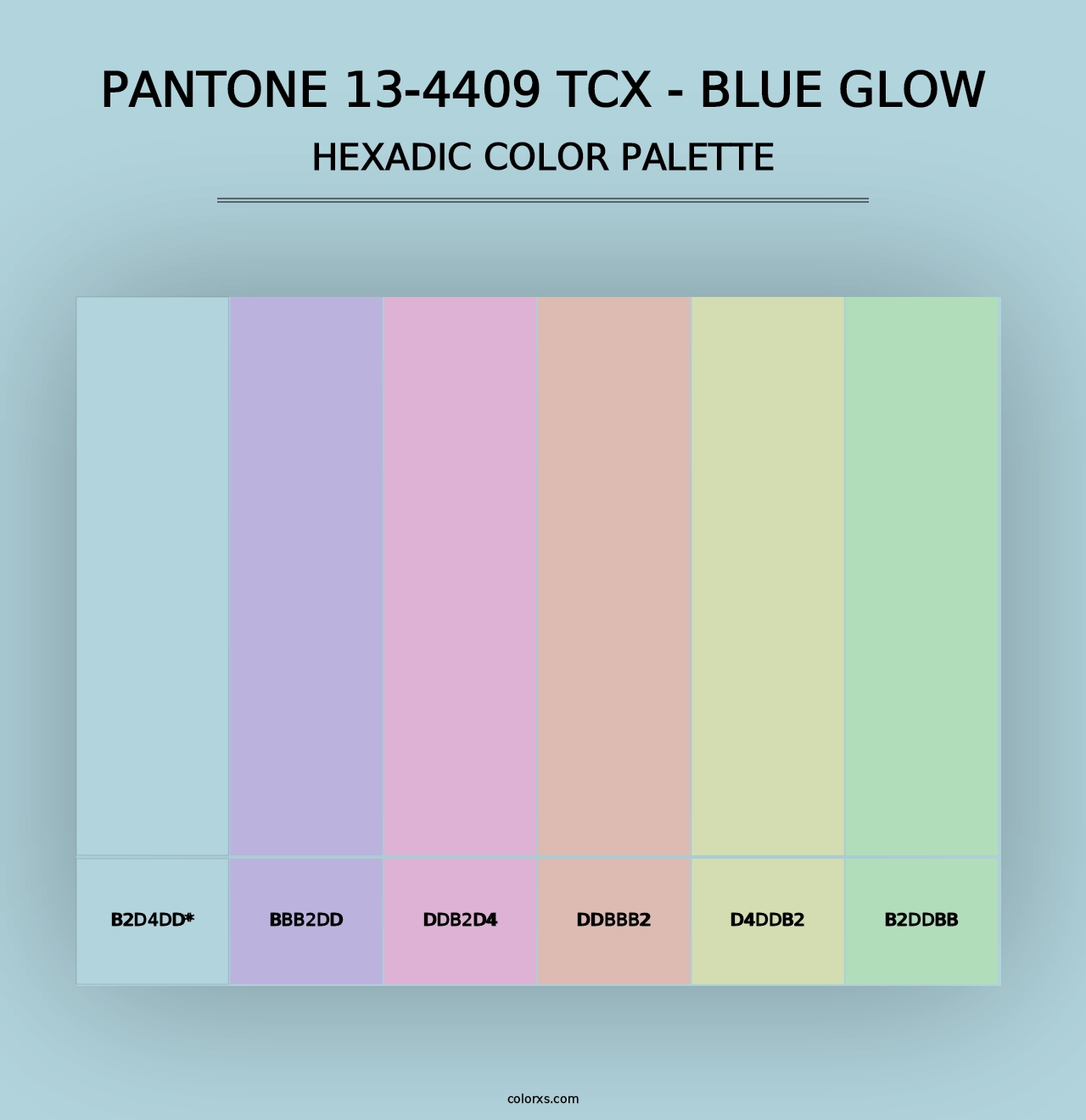 PANTONE 13-4409 TCX - Blue Glow - Hexadic Color Palette