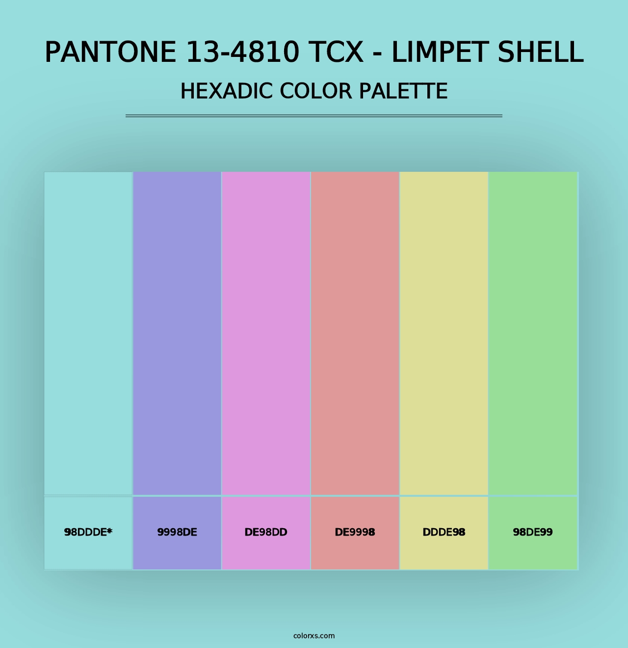 PANTONE 13-4810 TCX - Limpet Shell - Hexadic Color Palette