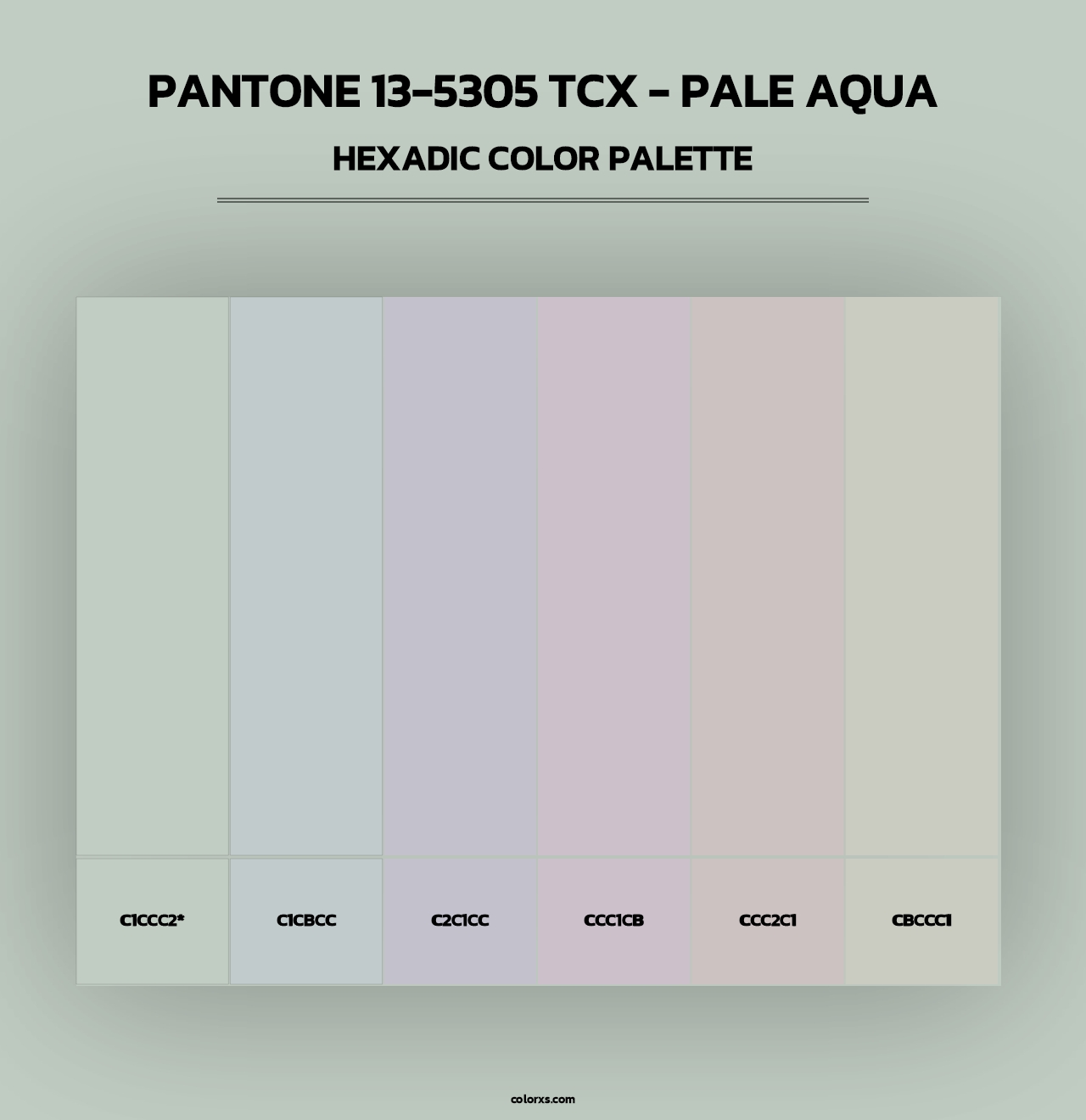 PANTONE 13-5305 TCX - Pale Aqua - Hexadic Color Palette