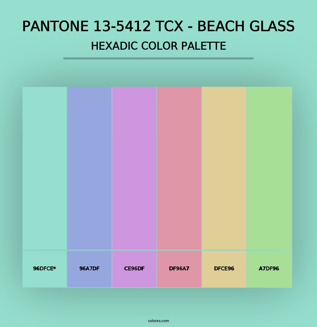 PANTONE 13-5412 TCX - Beach Glass - Hexadic Color Palette