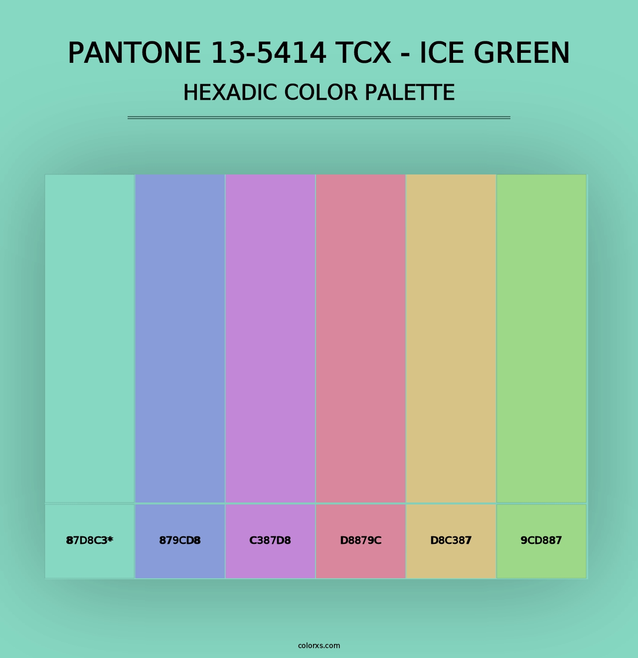 PANTONE 13-5414 TCX - Ice Green - Hexadic Color Palette