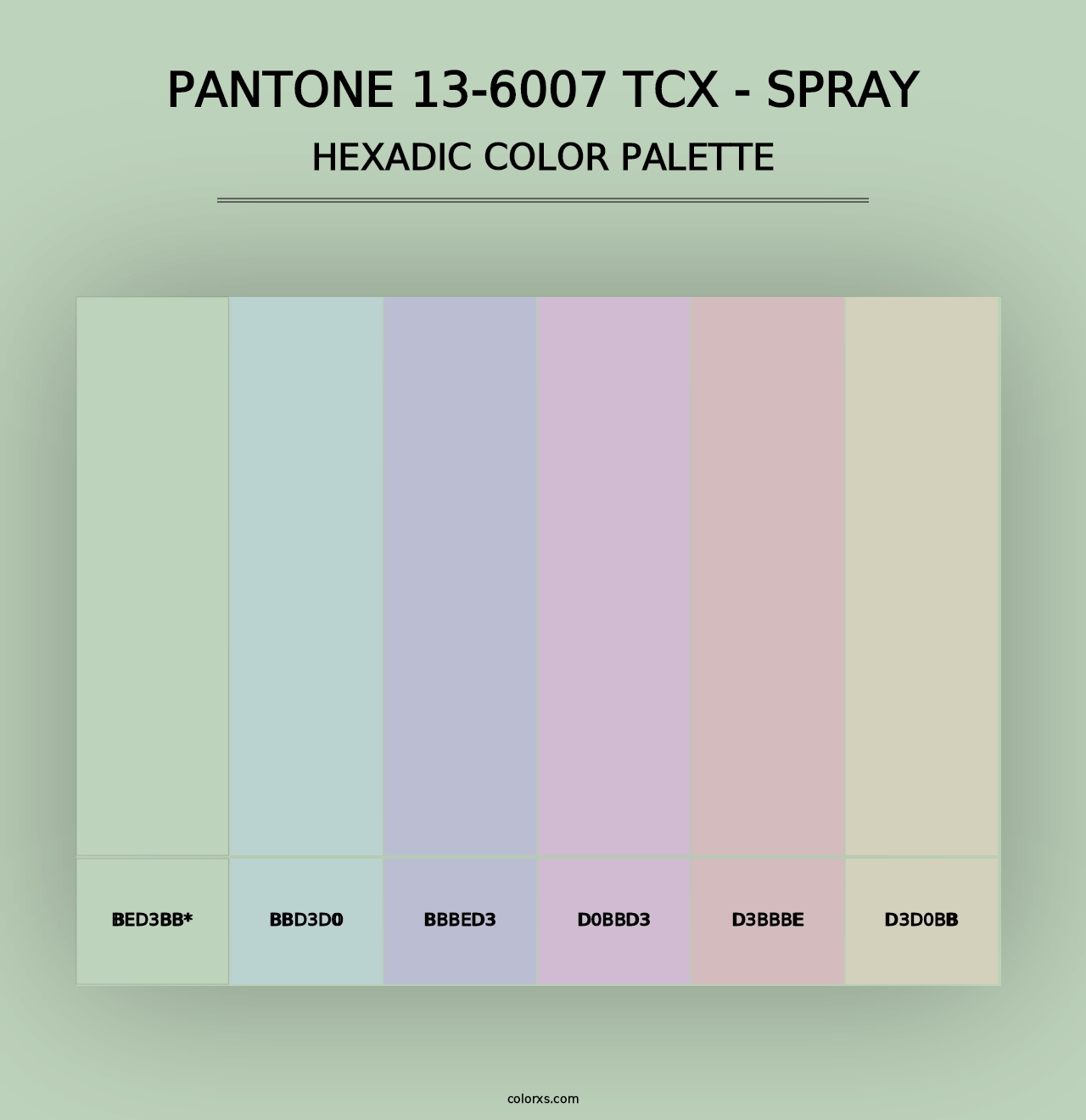 PANTONE 13-6007 TCX - Spray - Hexadic Color Palette