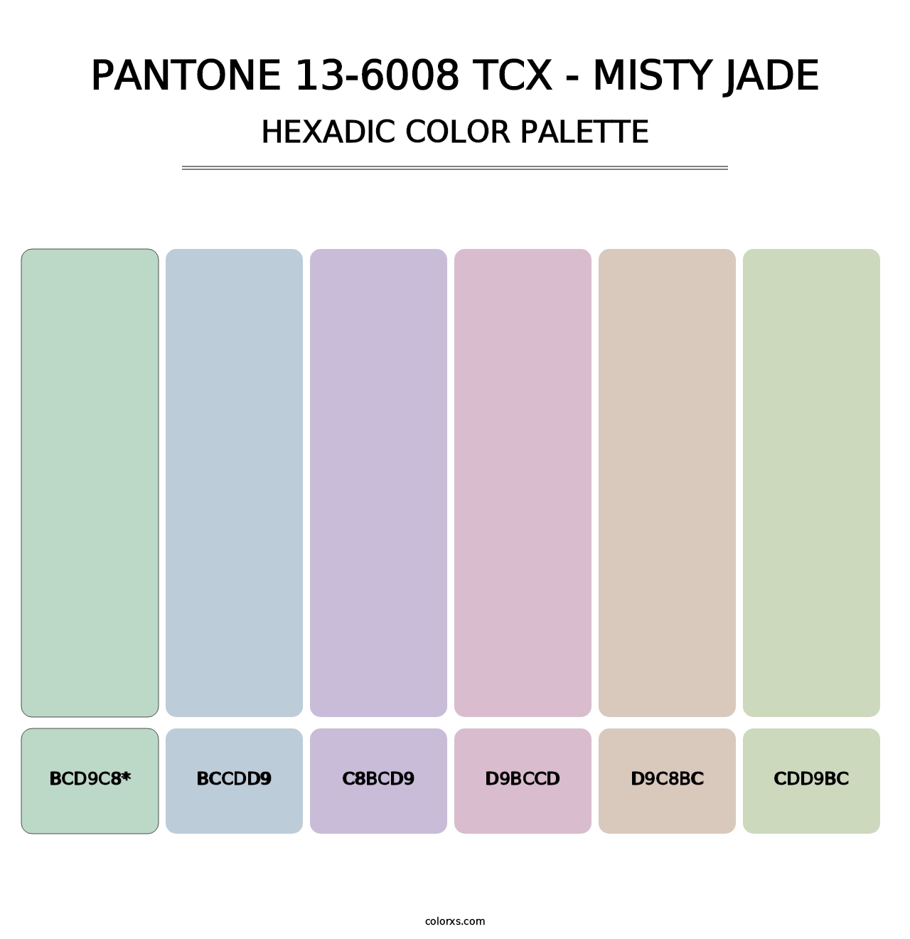 PANTONE 13-6008 TCX - Misty Jade - Hexadic Color Palette