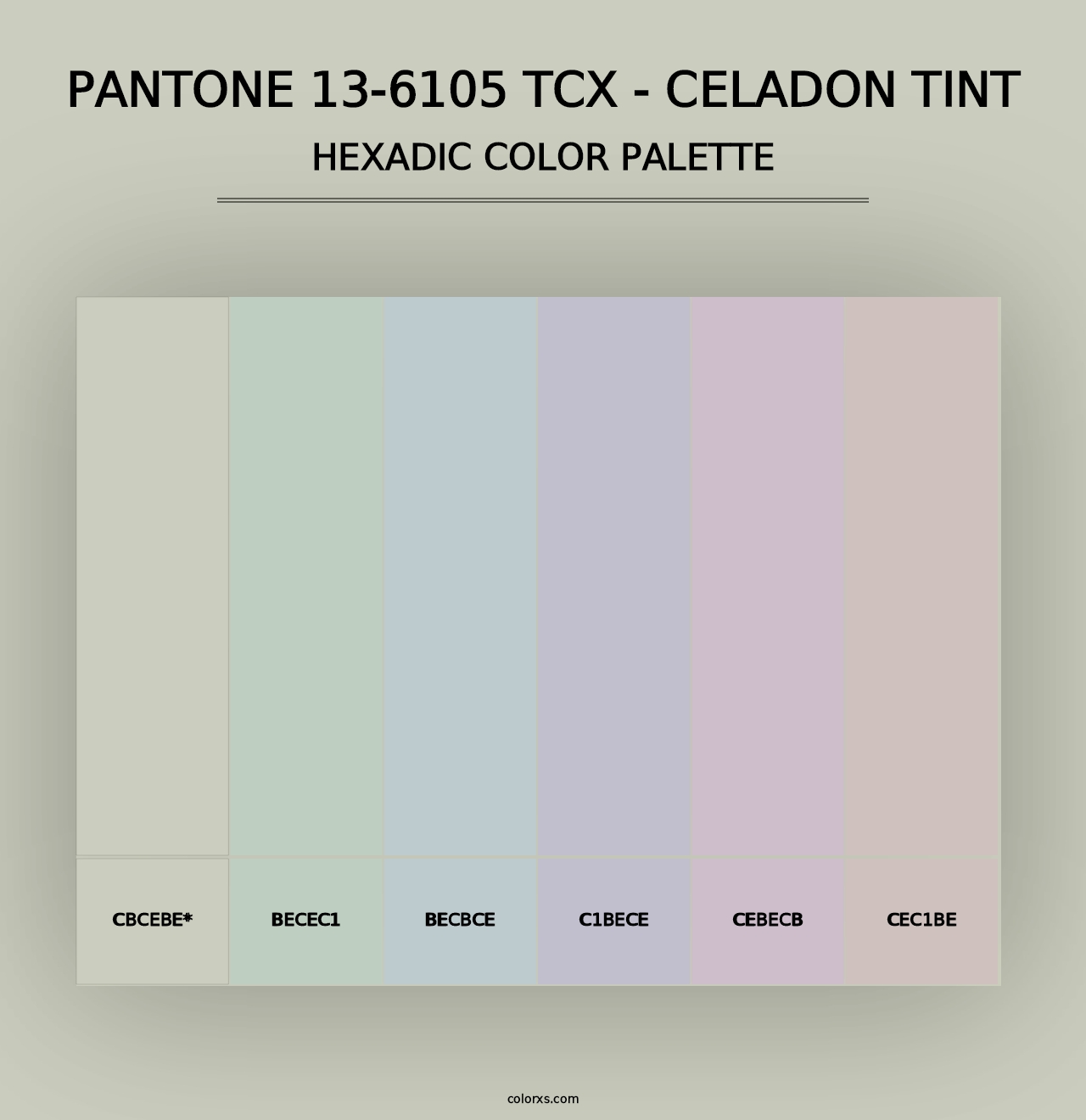 PANTONE 13-6105 TCX - Celadon Tint - Hexadic Color Palette