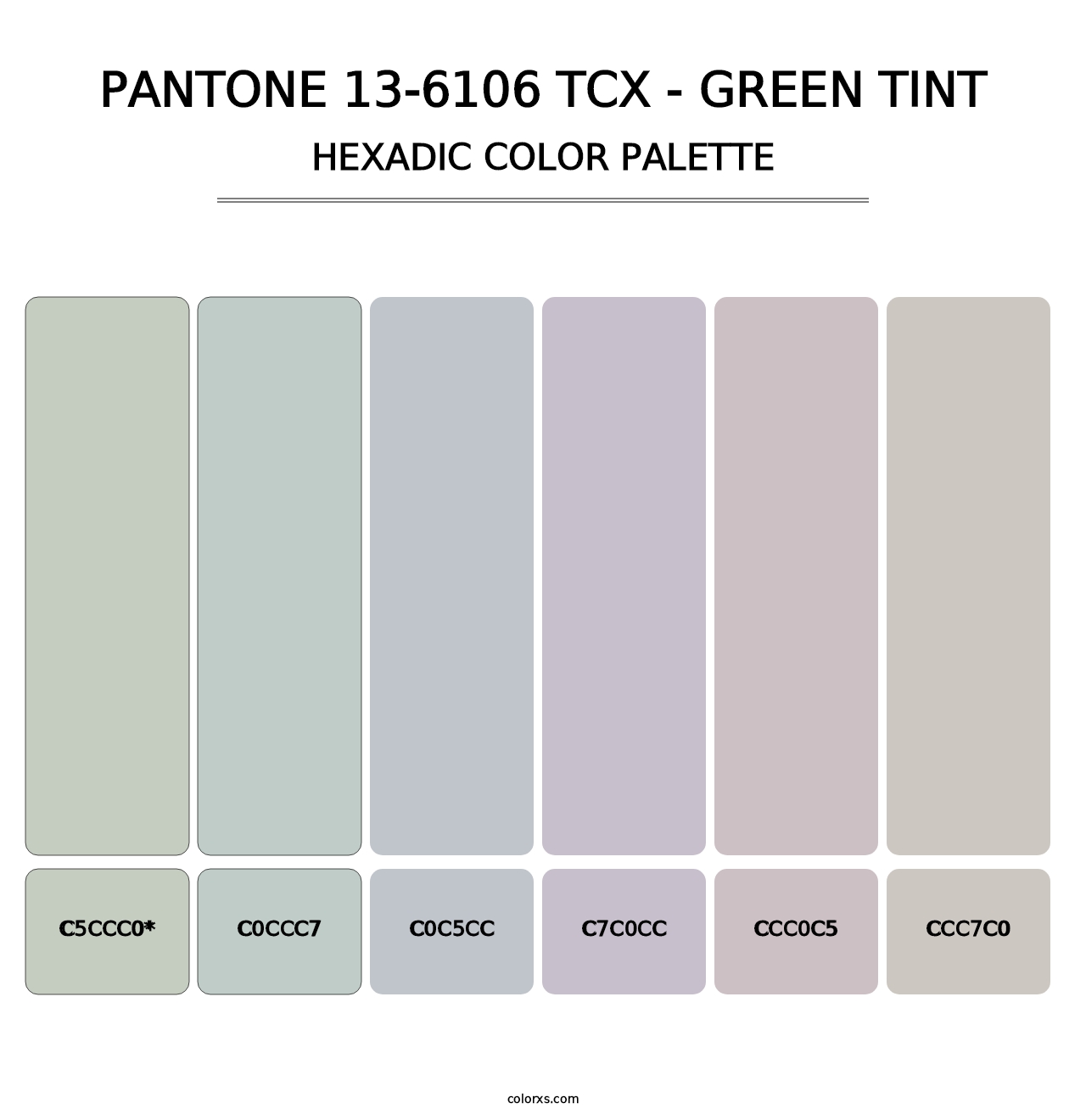 PANTONE 13-6106 TCX - Green Tint - Hexadic Color Palette