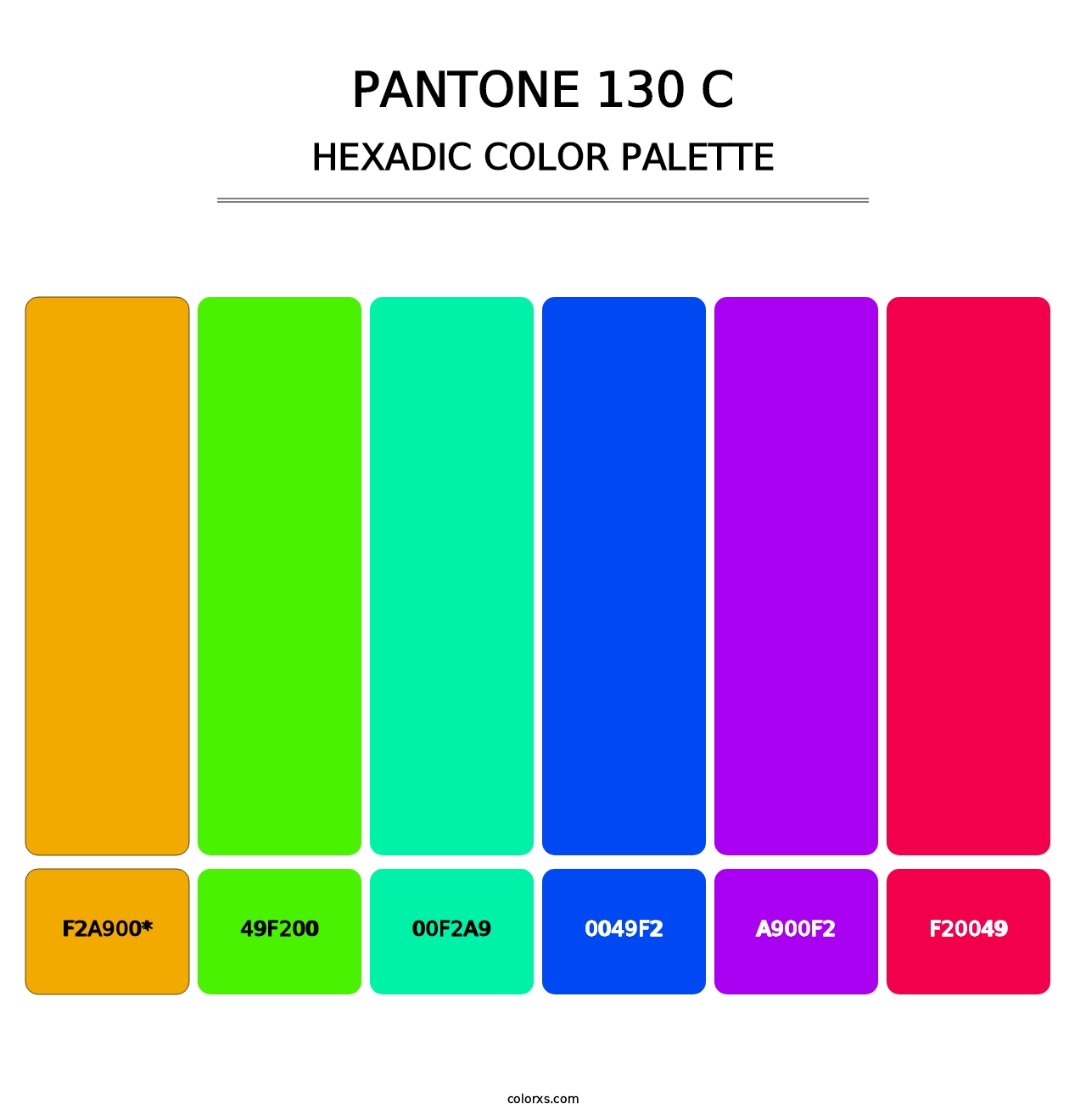 PANTONE 130 C - Hexadic Color Palette