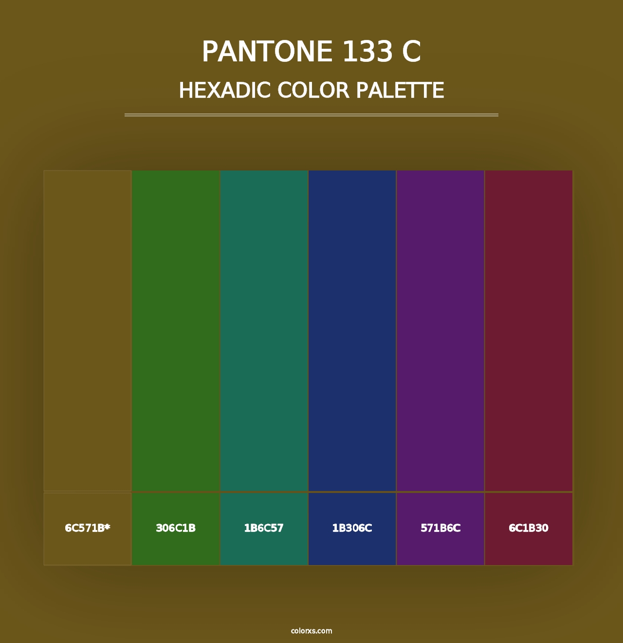 PANTONE 133 C - Hexadic Color Palette