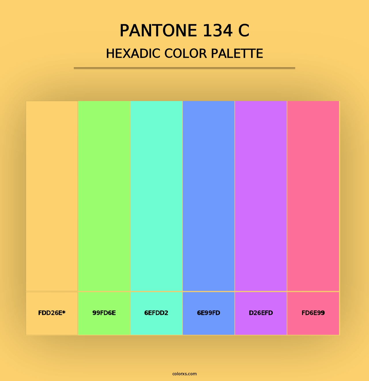 PANTONE 134 C - Hexadic Color Palette