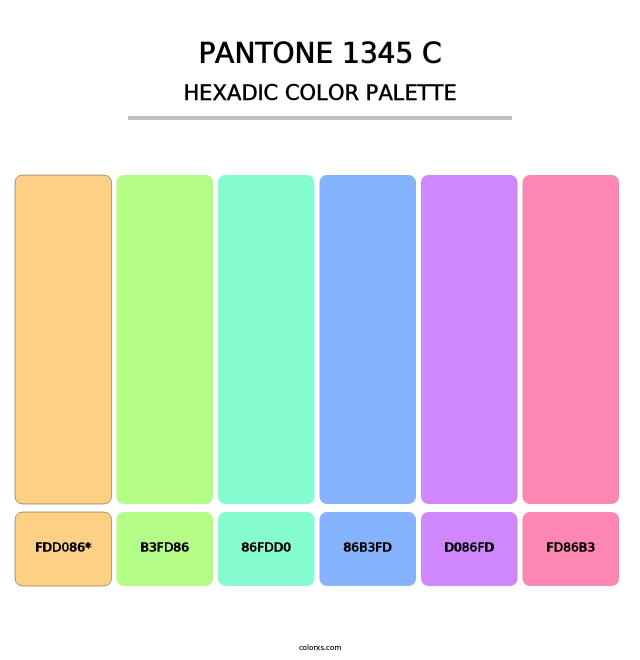 PANTONE 1345 C - Hexadic Color Palette