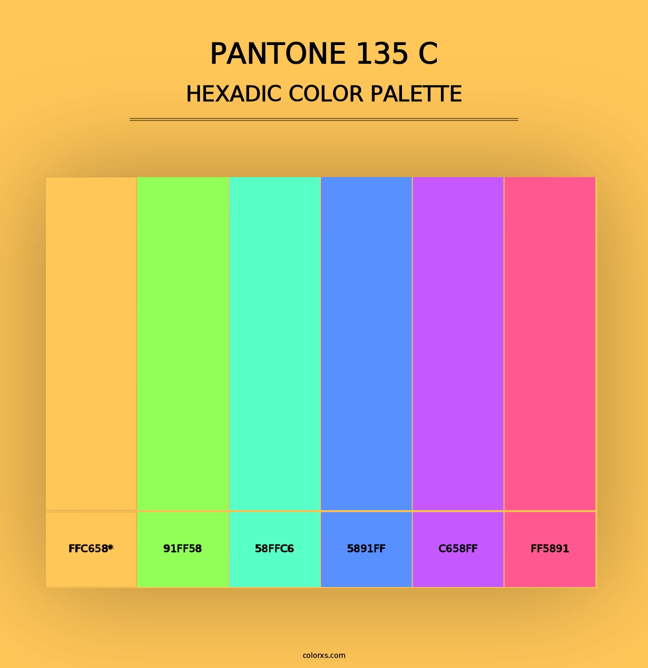 PANTONE 135 C - Hexadic Color Palette