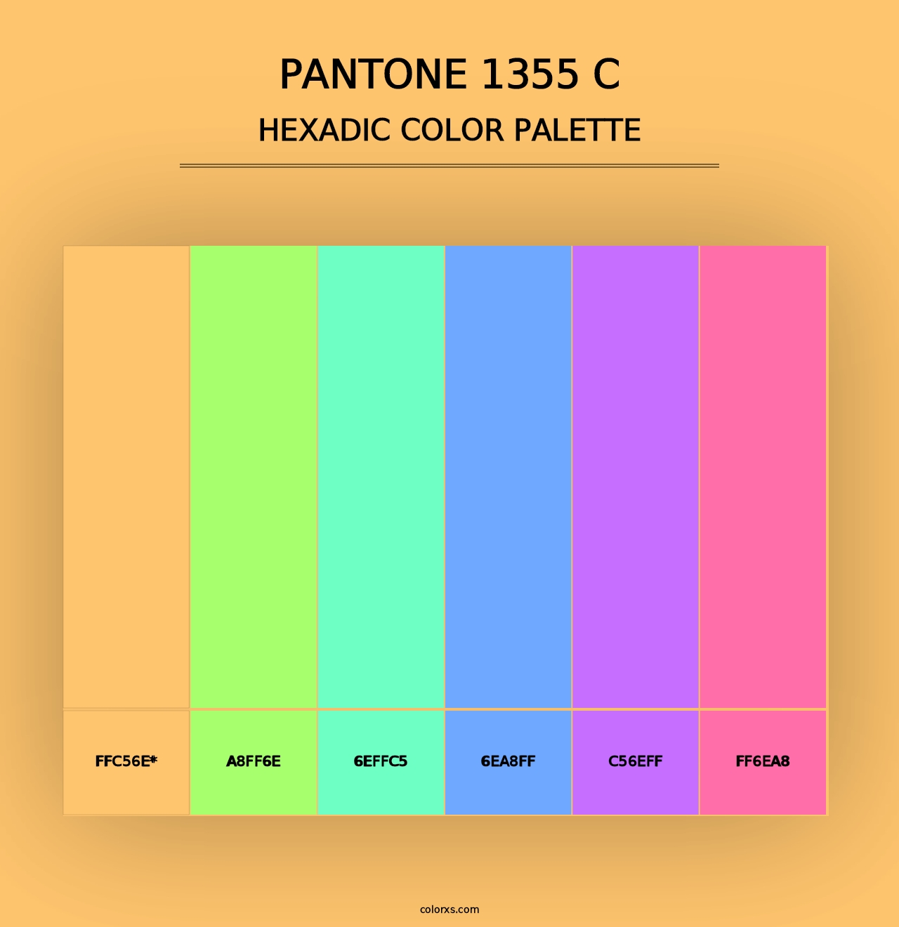 PANTONE 1355 C - Hexadic Color Palette