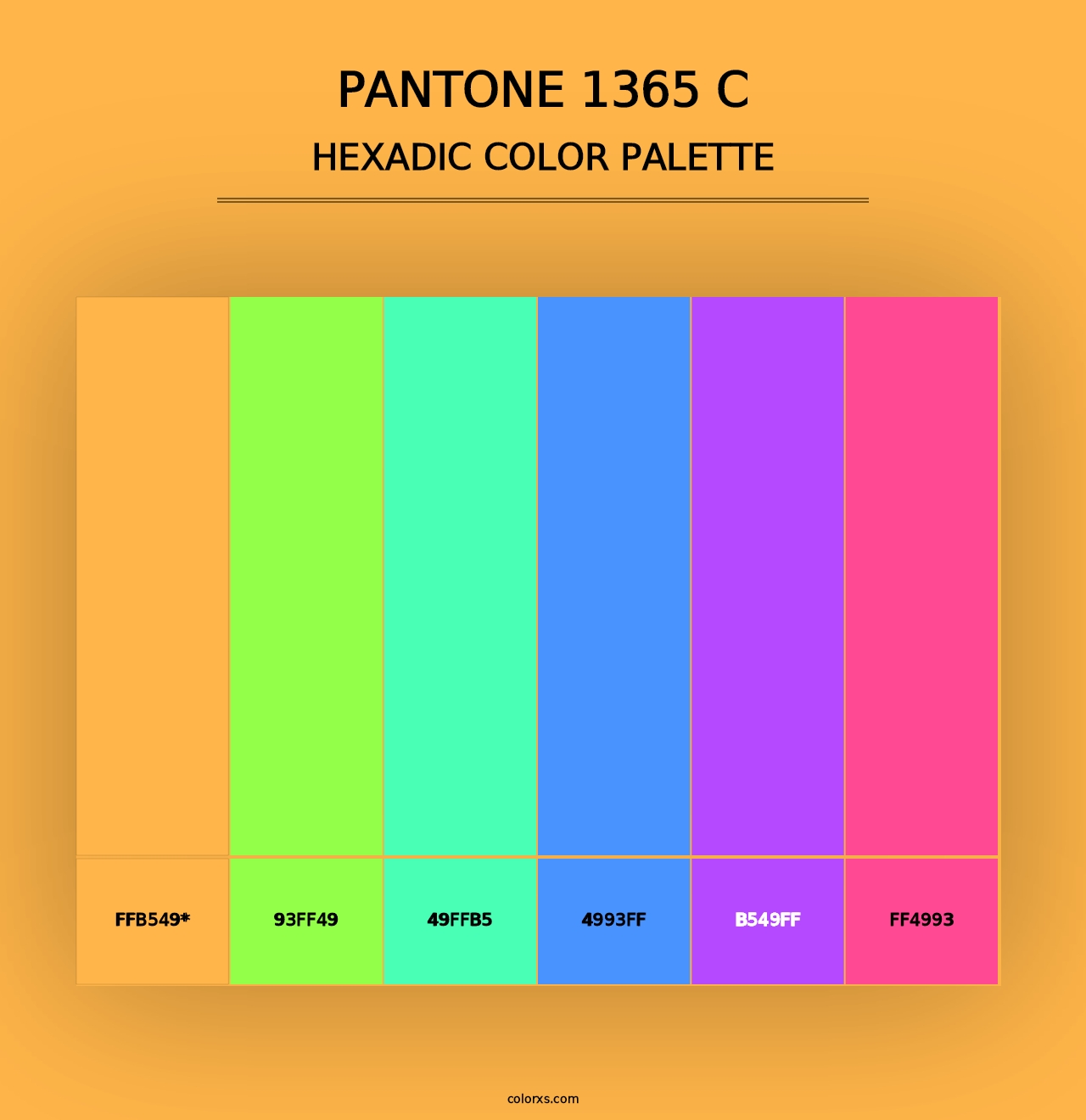 PANTONE 1365 C - Hexadic Color Palette