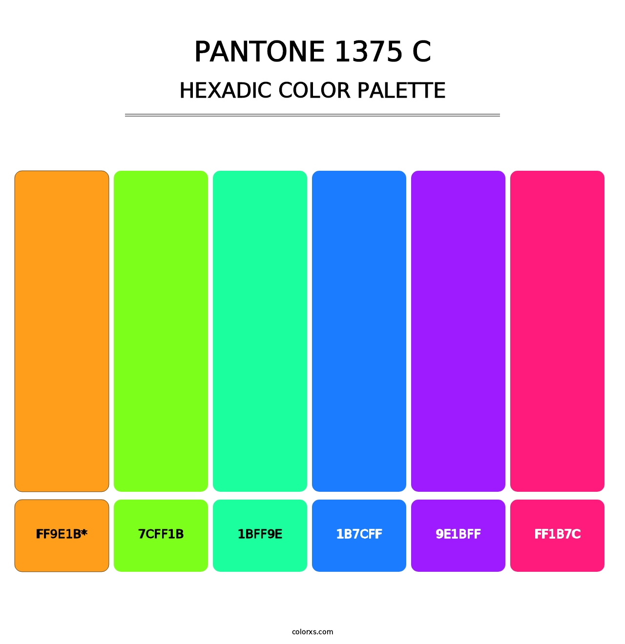 PANTONE 1375 C - Hexadic Color Palette