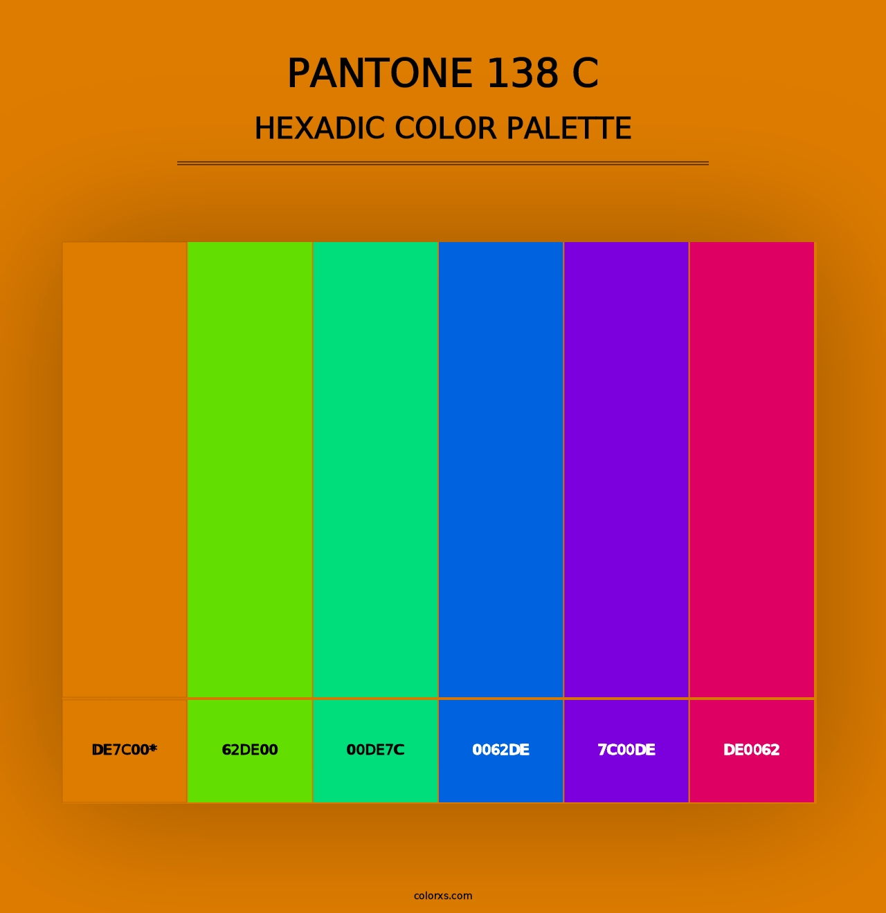 PANTONE 138 C - Hexadic Color Palette