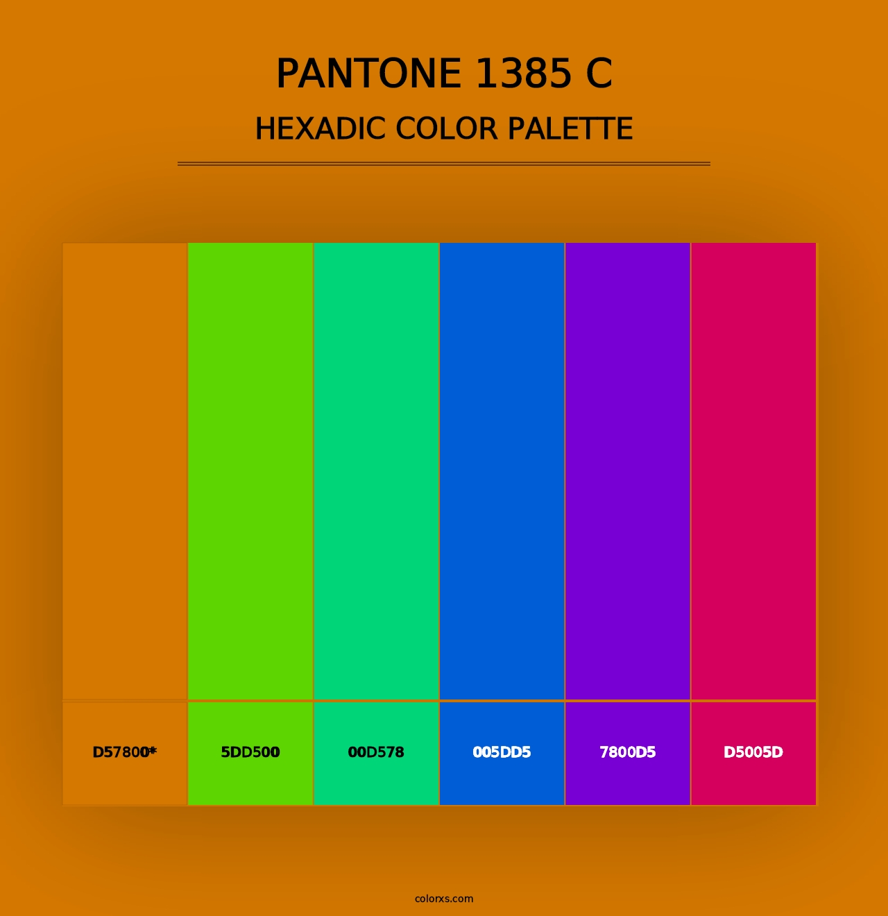 PANTONE 1385 C - Hexadic Color Palette