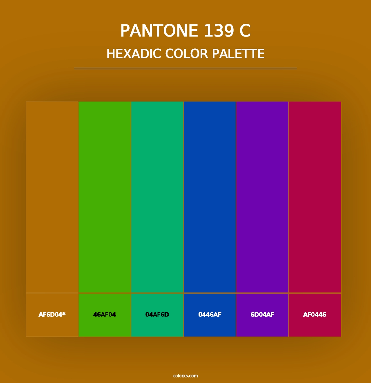 PANTONE 139 C - Hexadic Color Palette