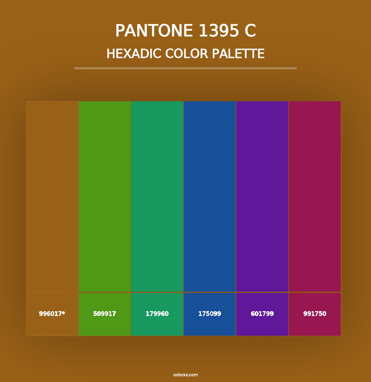 PANTONE 1395 C - Hexadic Color Palette