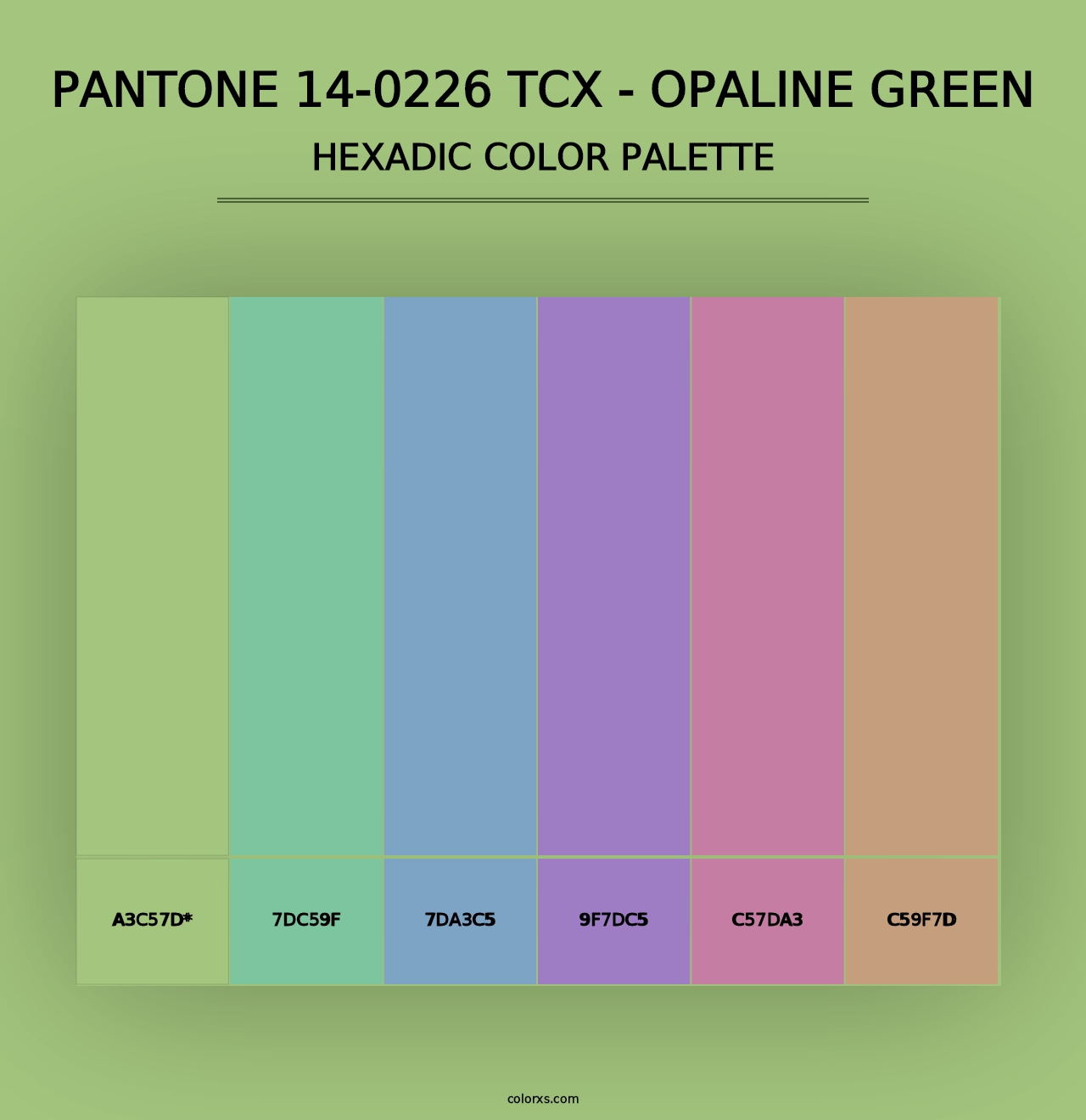 PANTONE 14-0226 TCX - Opaline Green - Hexadic Color Palette