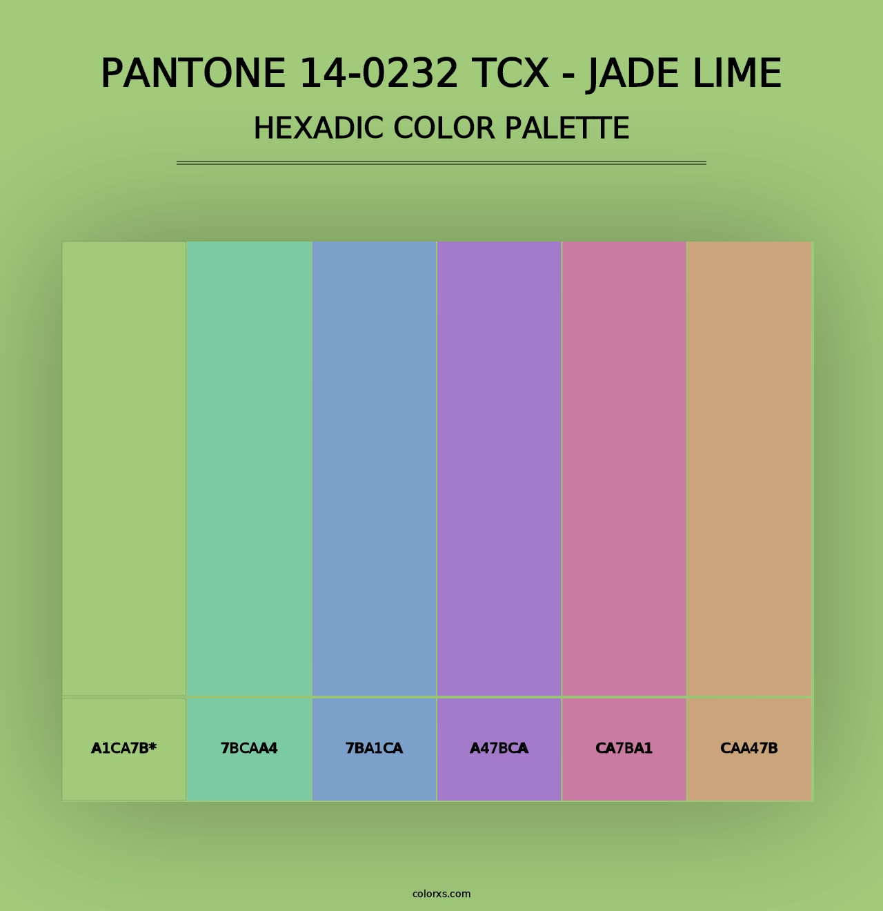 PANTONE 14-0232 TCX - Jade Lime - Hexadic Color Palette