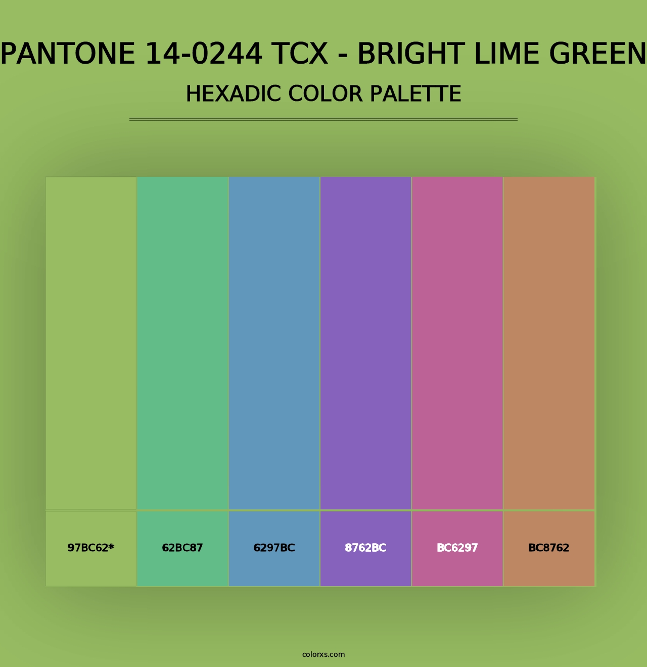 PANTONE 14-0244 TCX - Bright Lime Green - Hexadic Color Palette