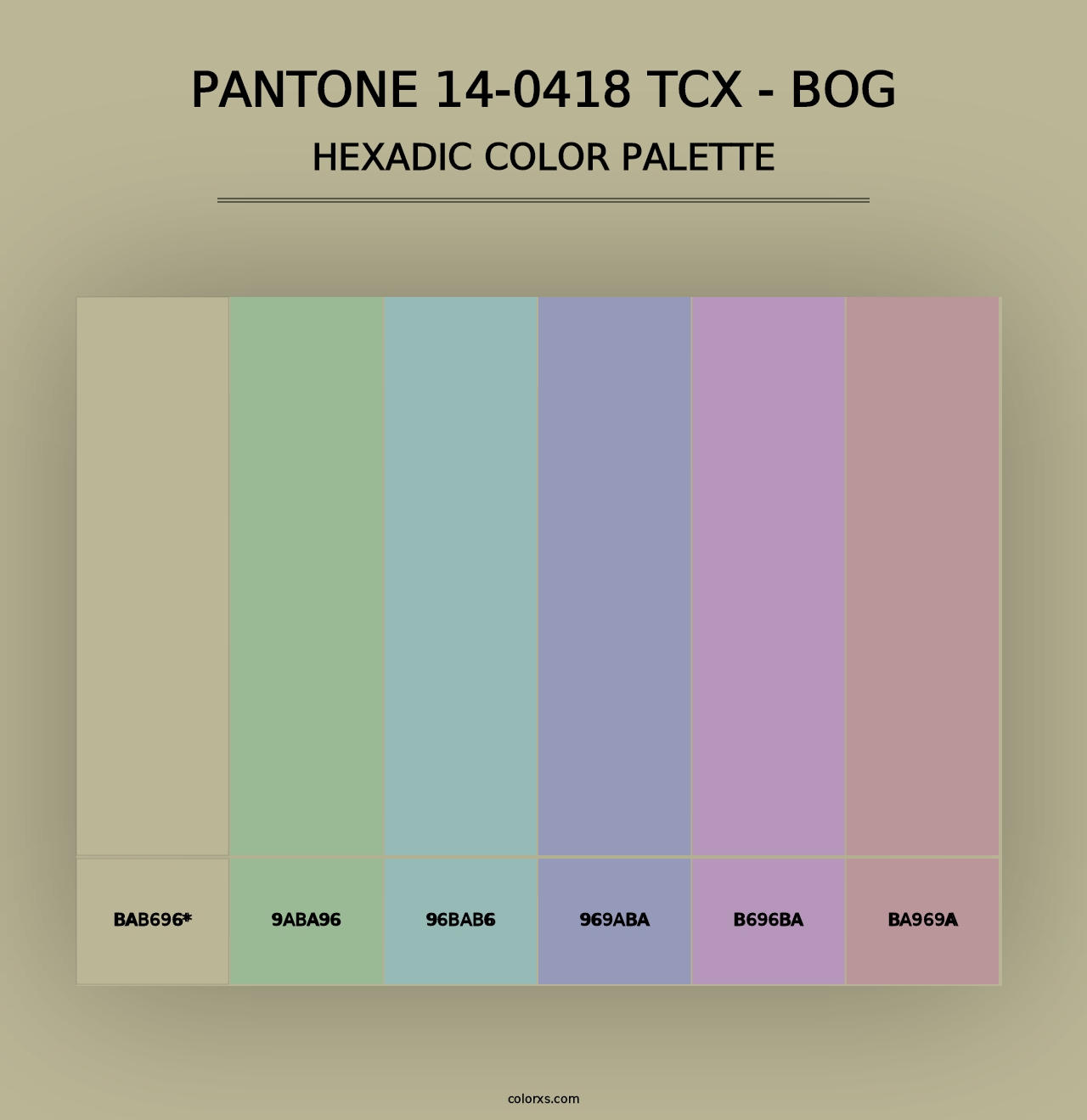 PANTONE 14-0418 TCX - Bog - Hexadic Color Palette