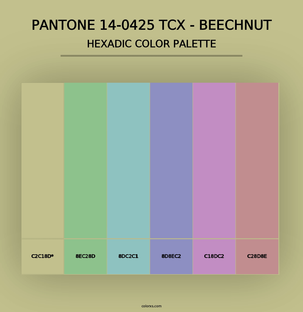 PANTONE 14-0425 TCX - Beechnut - Hexadic Color Palette