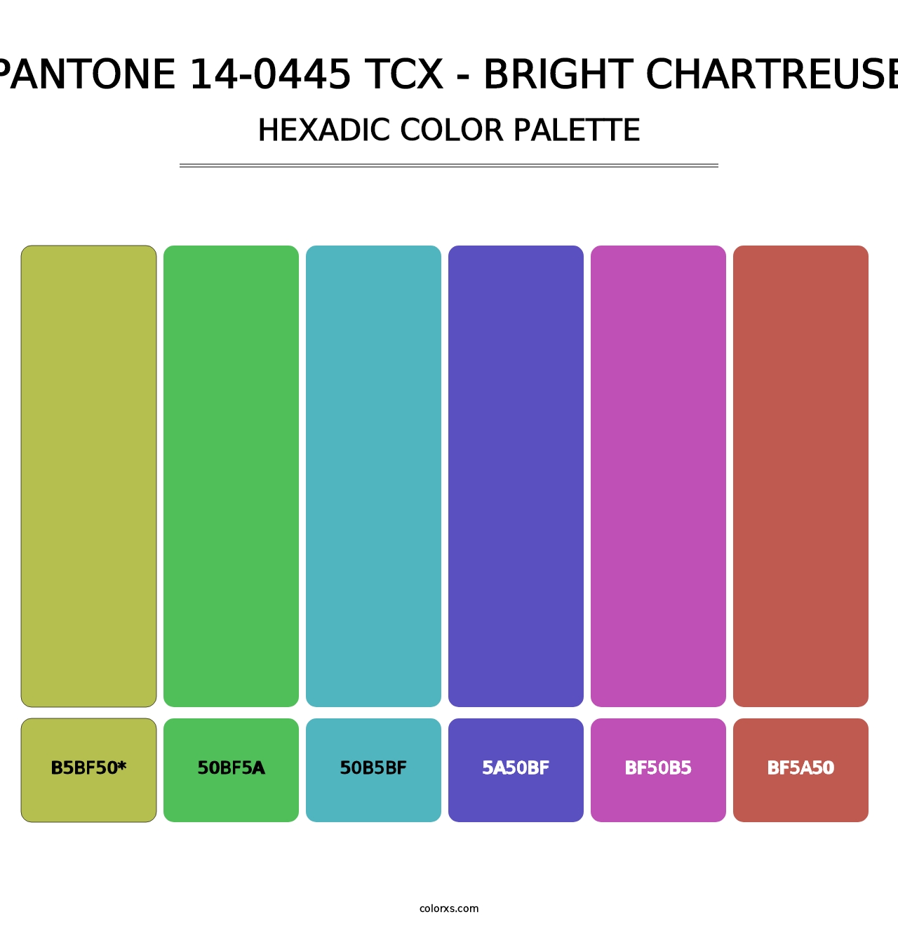 PANTONE 14-0445 TCX - Bright Chartreuse - Hexadic Color Palette