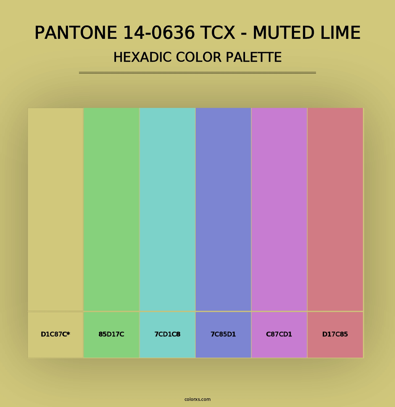 PANTONE 14-0636 TCX - Muted Lime - Hexadic Color Palette