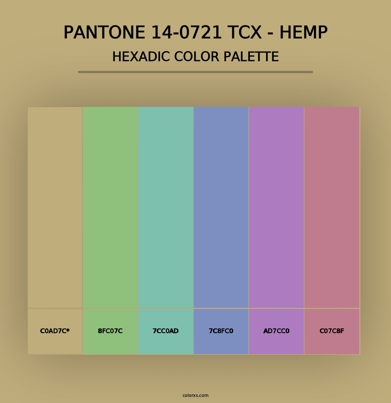 PANTONE 14-0721 TCX - Hemp - Hexadic Color Palette