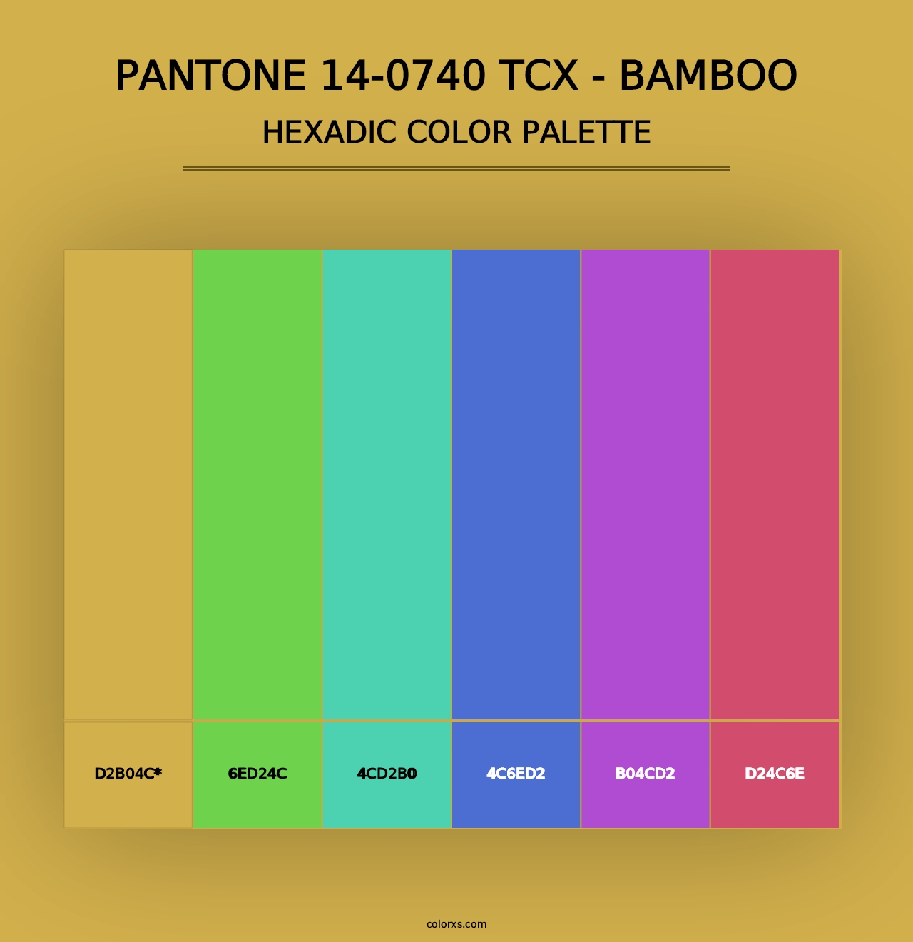 PANTONE 14-0740 TCX - Bamboo - Hexadic Color Palette