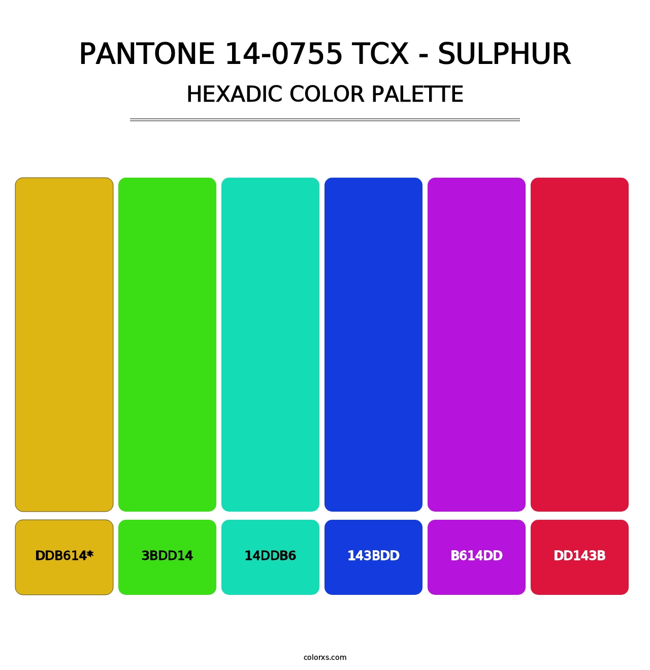 PANTONE 14-0755 TCX - Sulphur - Hexadic Color Palette