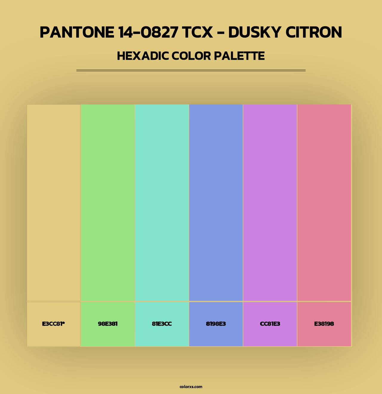 PANTONE 14-0827 TCX - Dusky Citron - Hexadic Color Palette