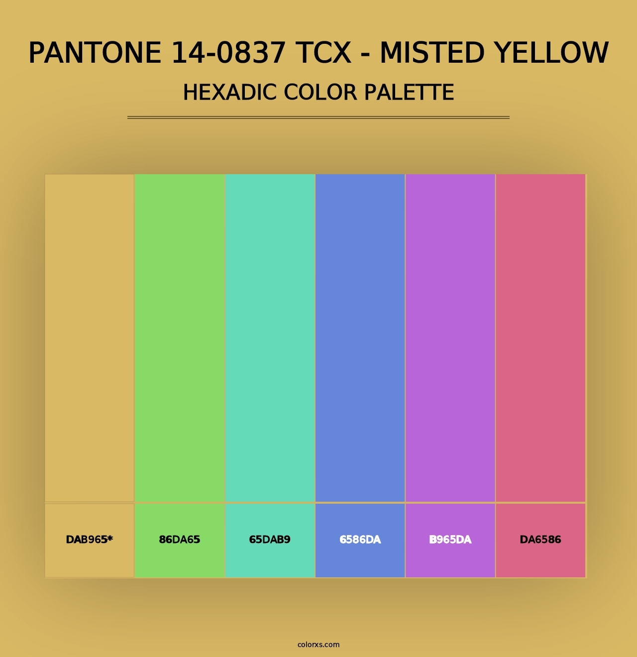 PANTONE 14-0837 TCX - Misted Yellow - Hexadic Color Palette