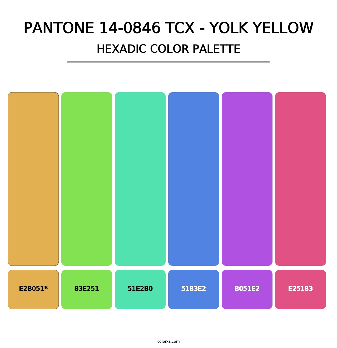 PANTONE 14-0846 TCX - Yolk Yellow - Hexadic Color Palette