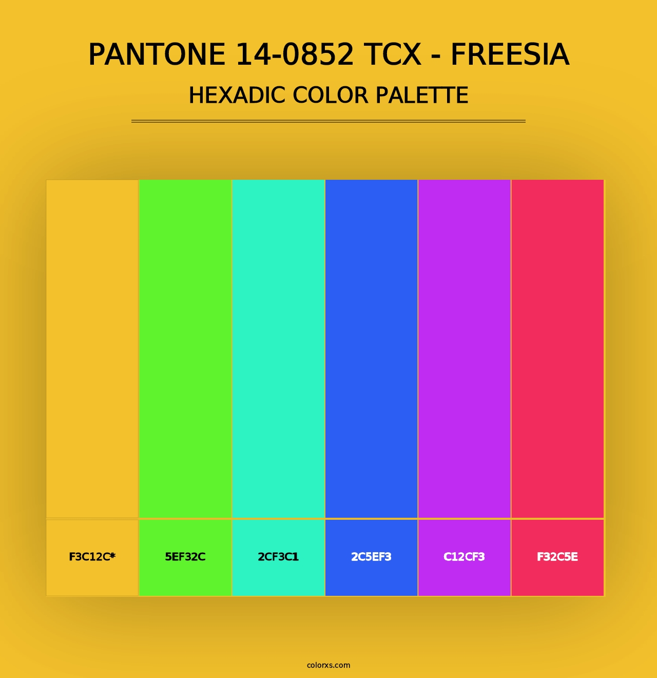 PANTONE 14-0852 TCX - Freesia - Hexadic Color Palette