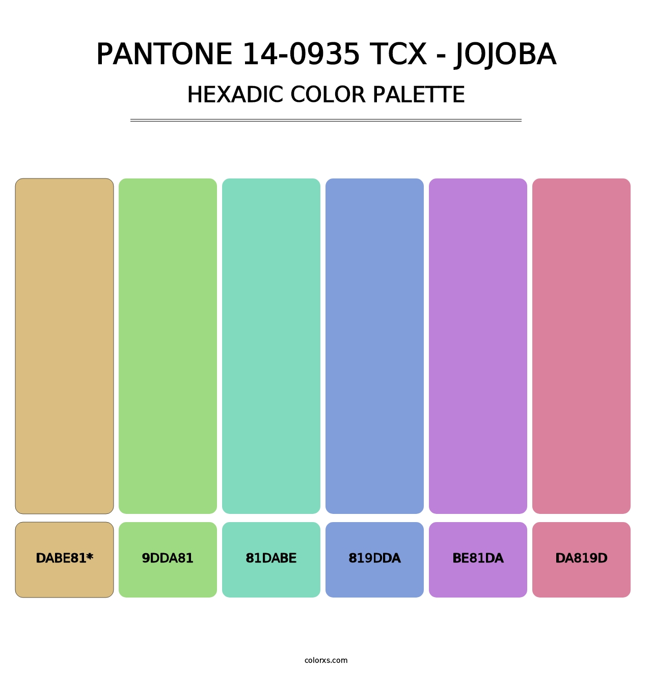 PANTONE 14-0935 TCX - Jojoba - Hexadic Color Palette